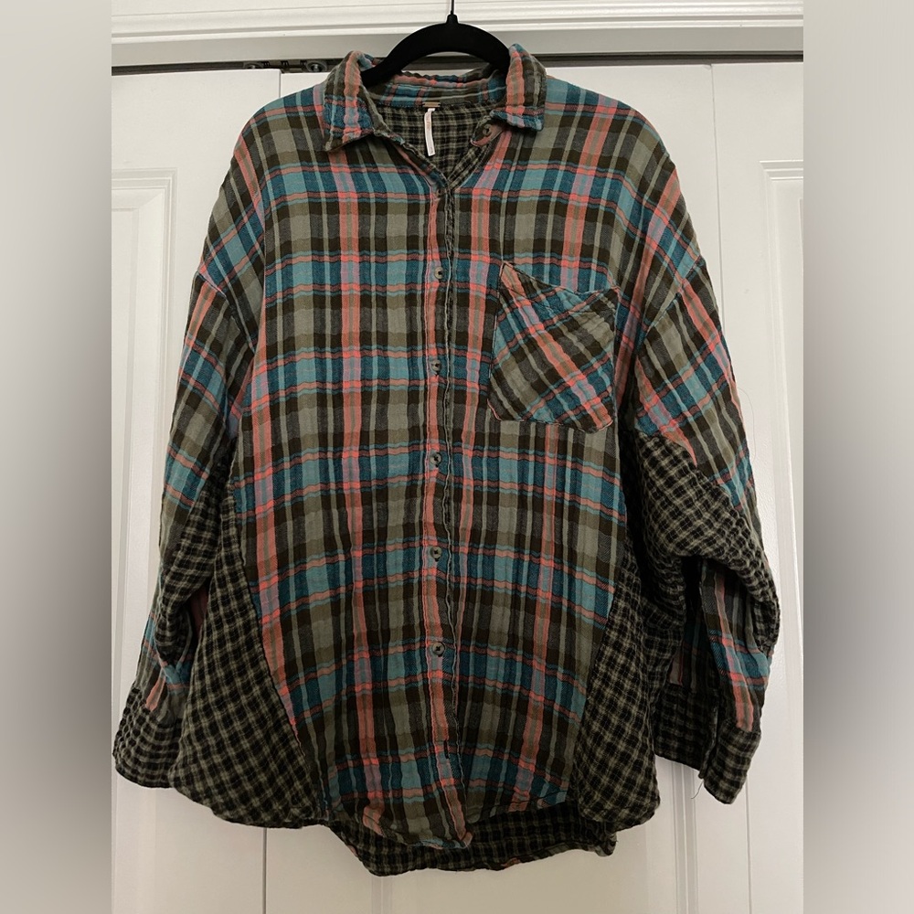 Free People One of the Guys flannel top